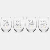 Moeder Vader van de bruid bruidegom | Hart van gou Wijnglas Zonder Voet (Achterkant)