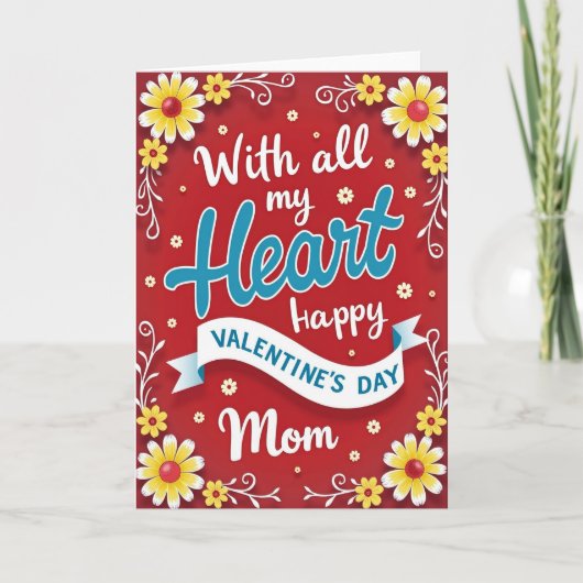 Moeder Valentijnsdag Hart Kaart (Voorkant)