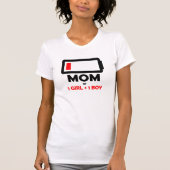 Moeder van 1 meisje 1 jongen Moedersdag Moeder van T-shirt (Voorkant)