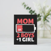 Moeder van 2 Jongens 1 Meisje Zwangerschap Moederd Feestdagenkaart (Staand voorkant)