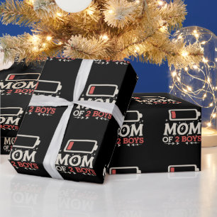 Moeder van 2 jongens Lage Batterij Grappige Moeder Cadeaupapier
