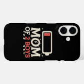 Moeder van 2 jongens Lage batterij Grappige Moeder Case-Mate iPhone Case (Achterkant (horizontaal))