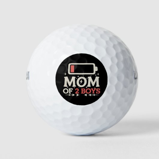 Moeder van 2 jongens Lage batterij Grappige Moeder Golfballen (Voorkant)