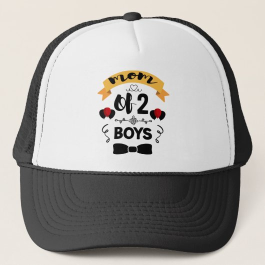 Moeder van 2 jongens Moeder Cadeau van zoon Moeder Trucker Pet (Voorkant)
