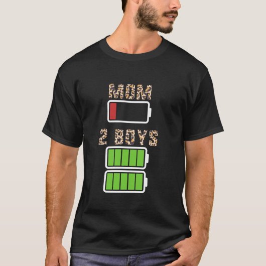Moeder van 2 Jongens Moederdag Tweeling Zoon Moede T-shirt (Voorkant)