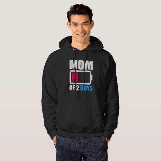 Moeder van 2 jongens van zoon dochter naar moeder hoodie (Voorkant volledig)