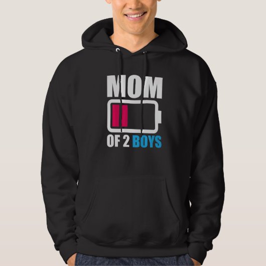 Moeder van 2 jongens van zoon dochter naar moeder hoodie (Voorkant)
