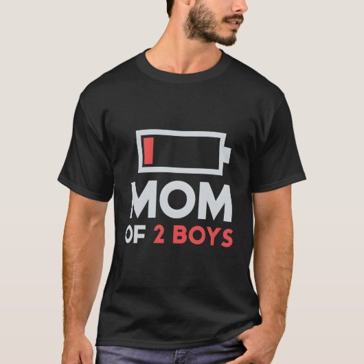 Moeder van 2 van zoon Moederdag T-shirt (Voorkant)