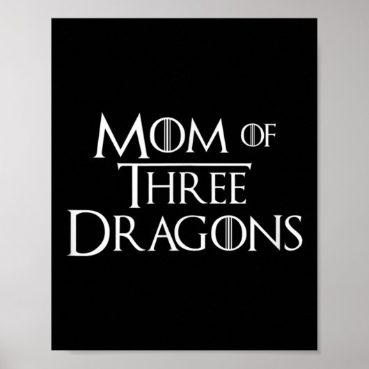 Moeder van 3 Draken Geschenken Vrouwen Grappige Mo Poster (Voorkant)