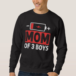 Moeder Van 3 Jongens Lage Batterij Mama Moederdag Trui