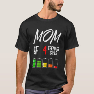 Moeder van 4 Nage Mama van Moederdag T-shirt