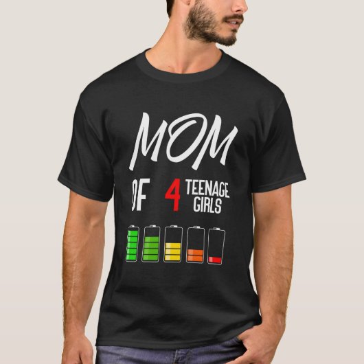 Moeder van 4 Nage Mama van Moederdag T-shirt (Voorkant)