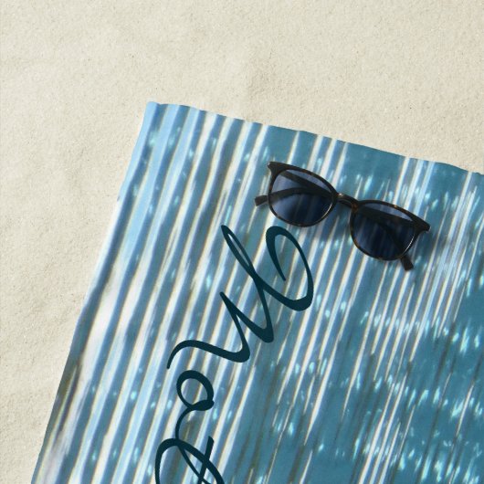 Moeder van Abstracte reflectie, naam, blauw Strandlaken (In situ)