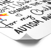 Moeder van autisme Moeder Mama zou mijn kind niet  Poster (Hoek)