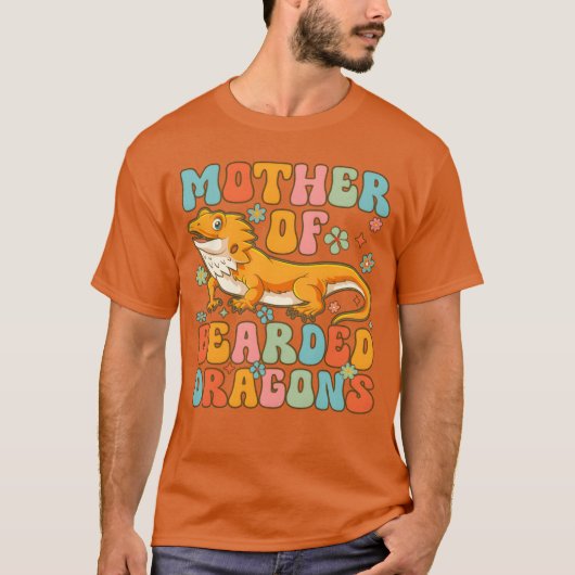 Moeder van baardagamen Groovy Bearded Dragon T-shirt (Voorkant)
