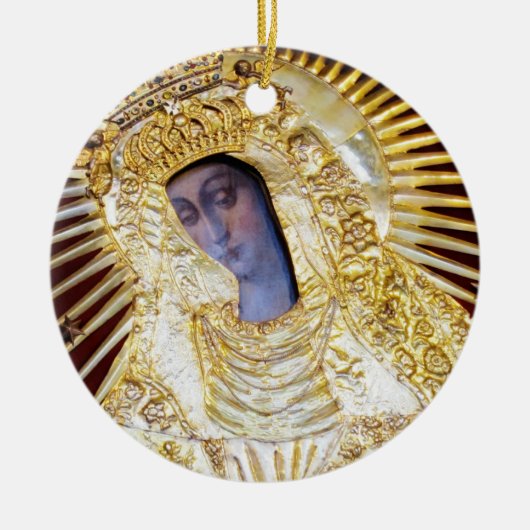 Moeder van Barmhartigheid Keramisch Ornament (Voorkant)