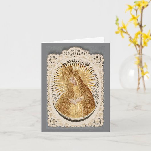 Moeder van Barmhartigheid Madonna in Gebed ... Kaart (Gele Bloem)