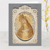 Moeder van Barmhartigheid Madonna in Gebed... Kaart (Gele Bloem)