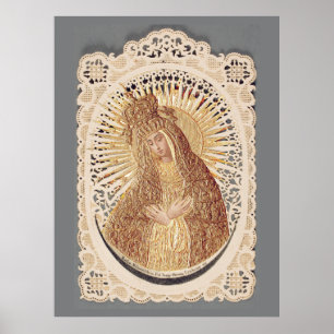 Moeder van Barmhartigheid Madonna in Gebed... Post Poster