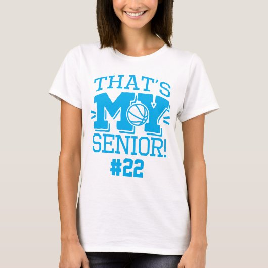 Moeder van Basketbal Senior Rugnummer & Naam T-shirt (Voorkant)