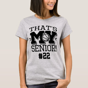 Moeder van Basketbal Senior Rugnummer & Naam T-shirt