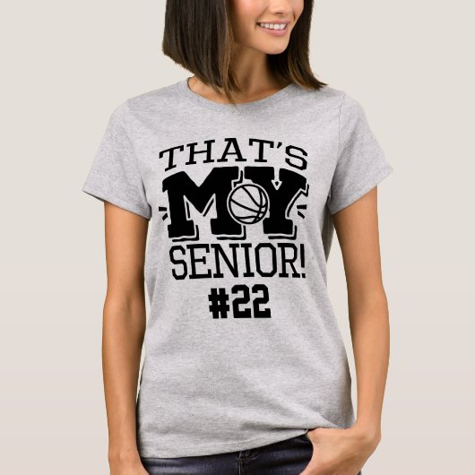 Moeder van Basketbal Senior Rugnummer & Naam T-shirt (Voorkant)