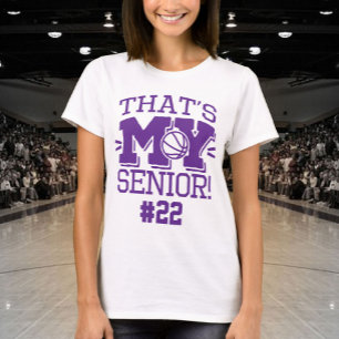 Moeder van Basketbal Senior Trui Nummer Paars T-shirt