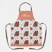 Moeder van beer met baby- en bloemen schort (Voorkant)