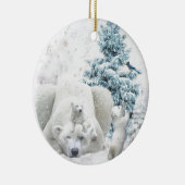 Moeder van Beer met bloedvaten met baby's Keramisch Ornament (Rechts)