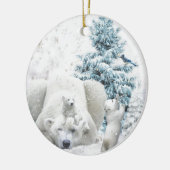 Moeder van Beer met bloedvaten met baby's Keramisch Ornament (Links)