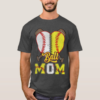Moeder van beide bal Moeder half softbal half honk T-shirt
