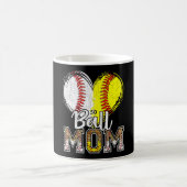Moeder van beide bal mom half softbal half honkbal koffiemok (Center)