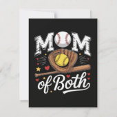 Moeder van beide Game Day Honkbal Softbal Bedankkaart (Achterkant)