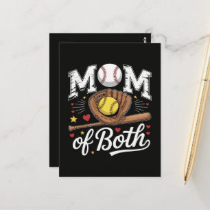 Moeder van beide Game Day Honkbal Softbal Briefkaart