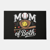 Moeder van beide Game Day Honkbal Softbal Deurmat (Voorkant)