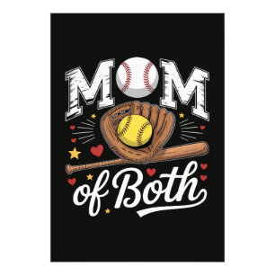 Moeder van beide Game Day Honkbal Softbal Foto Afdruk
