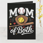 Moeder van beide Game Day Honkbal Softbal  Kaart (Gele Bloem)