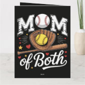 Moeder van beide Game Day Honkbal Softbal  Kaart (Achterkant)