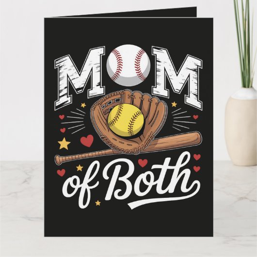 Moeder van beide Game Day Honkbal Softbal  Kaart (Voorkant)