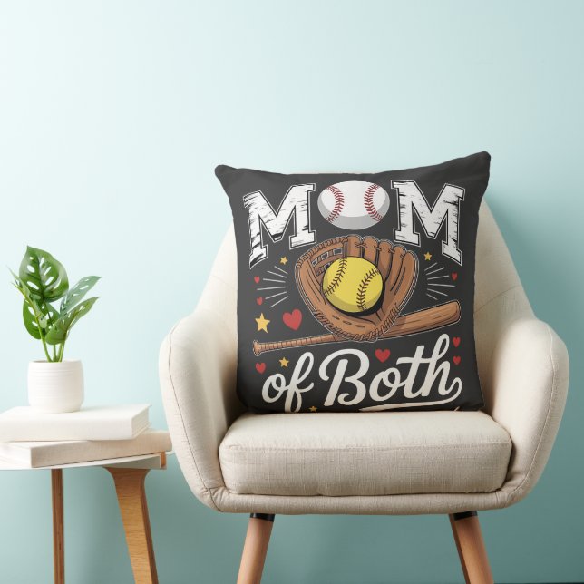 Moeder van beide Game Day Honkbal Softbal  Kussen (Stoel)