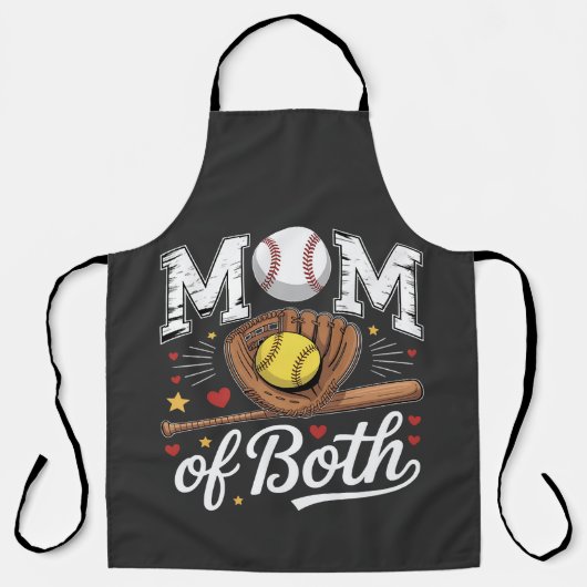 Moeder van beide Game Day Honkbal Softbal  Schort (Voorkant)