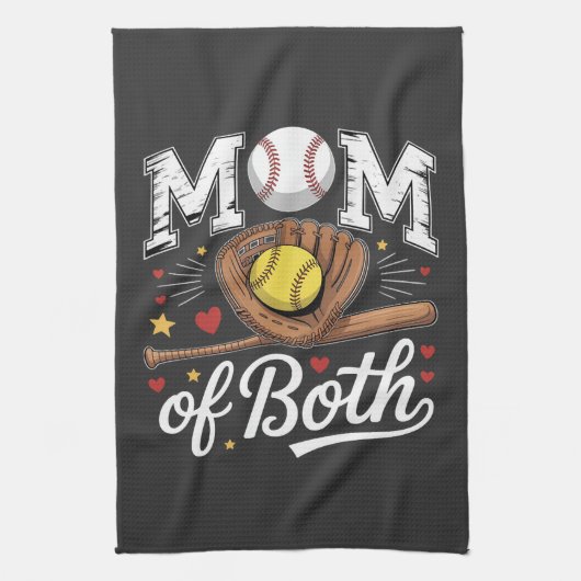 Moeder van beide Game Day Honkbal Softbal Theedoek (Verticaal)