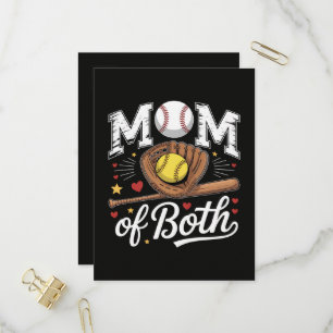 Moeder van beide Game Day Honkbal Softbal Uitnodiging Briefkaart