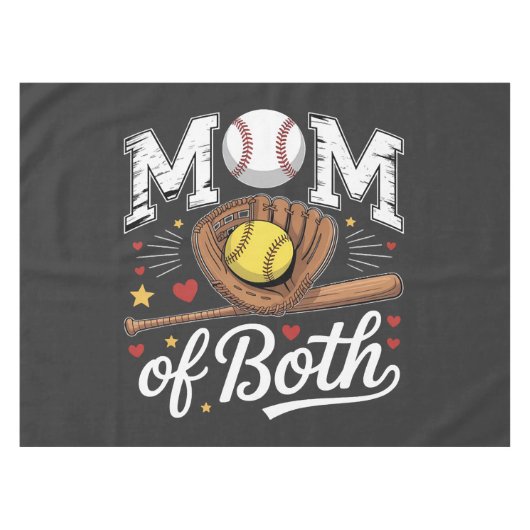 Moeder van beide Kampioensdag Honkbal Softbal  Tafelkleed (Voorkant (Horizontaal))