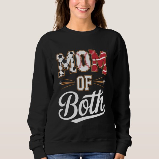 Moeder van beide Voetbal Honkbal Sporten T-shirt (Voorkant)