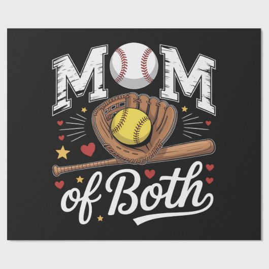 Moeder van Beide Wedstrijd Dag Honkbal Softbal Cadeaupapier (Vlak)