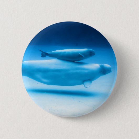 Moeder van Beluga en Baby Ronde Button 5,7 Cm (Voorkant)