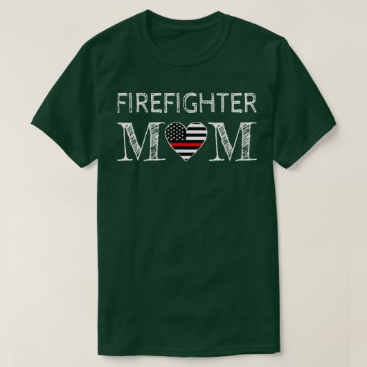 Moeder van brandweerman steunt de Thin Red Line S T-shirt (Design voorkant)