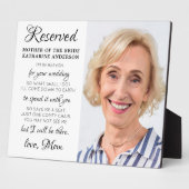 Moeder van Bride Foto Heaven Memorial Wedding Fotoplaat (Zijkant)