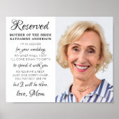 Moeder van Bride Foto Heaven Memorial Wedding Poster (Voorkant)